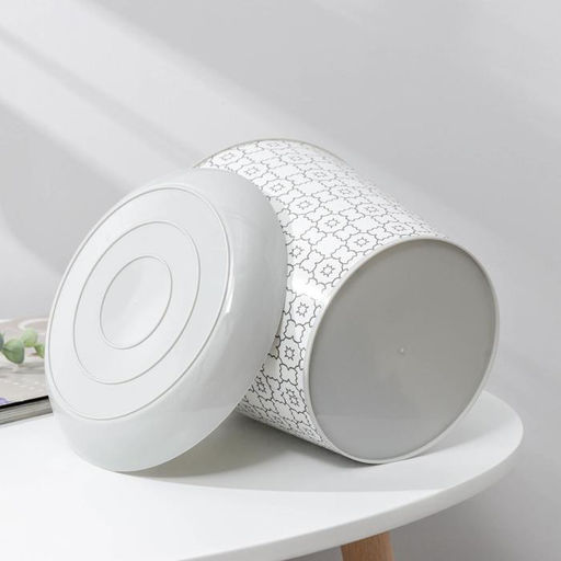 Кашпо круглое 3.3л. декор Этника с поддоном (светло-серый) 38133152 Виолет  фото 2