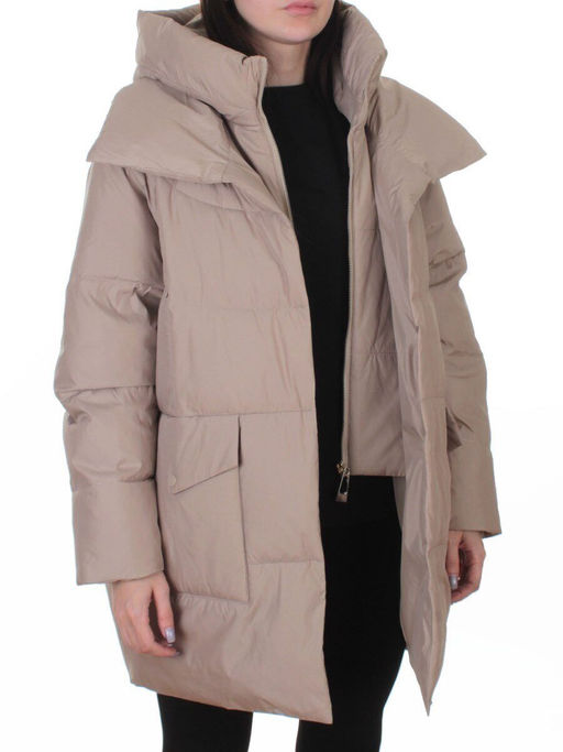Z24-830 BEIGE Куртка зимняя женская оверсайз (200 гр. тинсулейт)