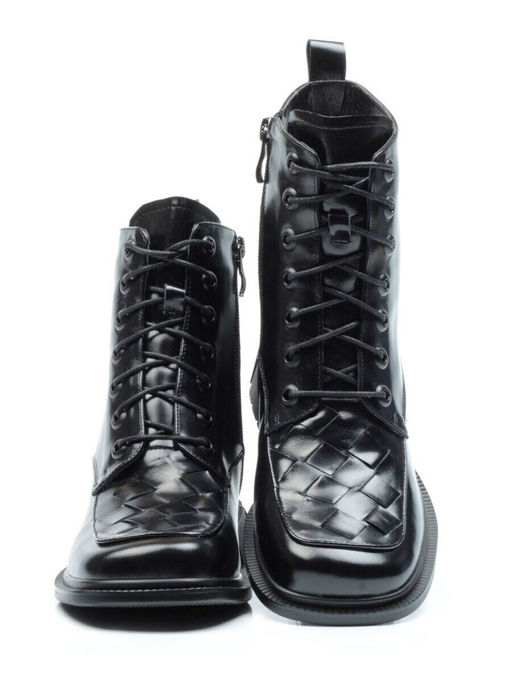 01-CYY11-1 BLACK Ботинки демисезонные женские (натуральная кожа, байка)