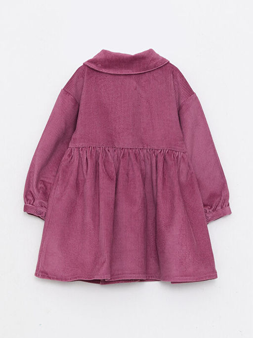 Polo Yaka Uzun Kollu Basic K?z Bebek Kadife Elbise - Waikiki фото 2