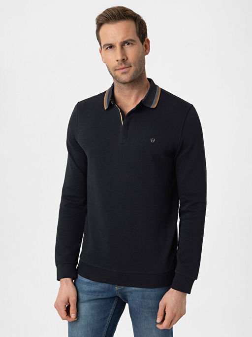 Polo Yaka Uzun Kollu Pike Erkek Ti??rt