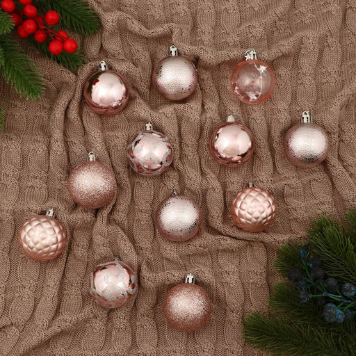 Ёлочные игрушки Морозные узоры, шары новогодние, d=4.5 см, набор 24 шт., розовый - Зимнее волшебство фото 4