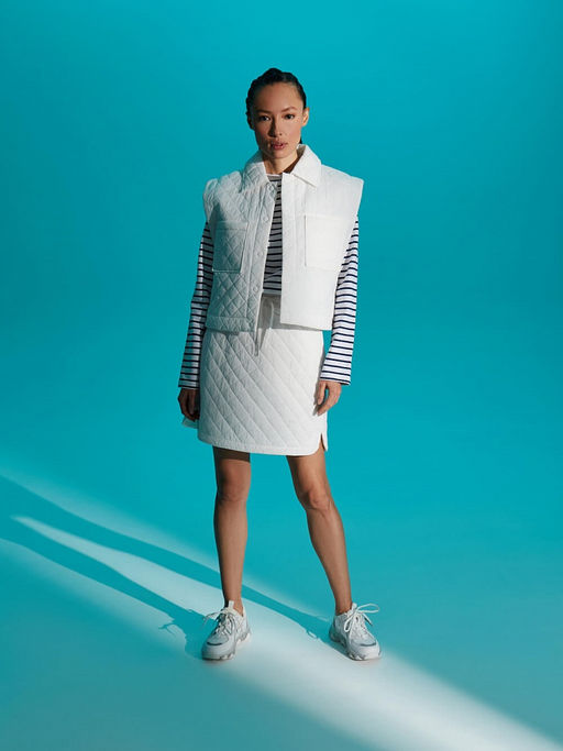 Белый стеганый жилет - Incity фото 4