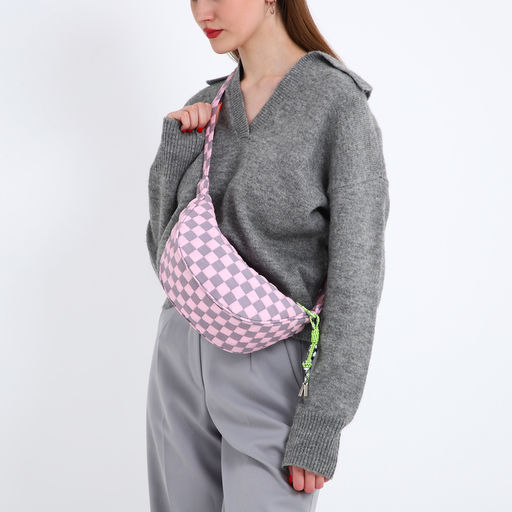 Сумка женская через плечо, розовая, 30×14×10 см