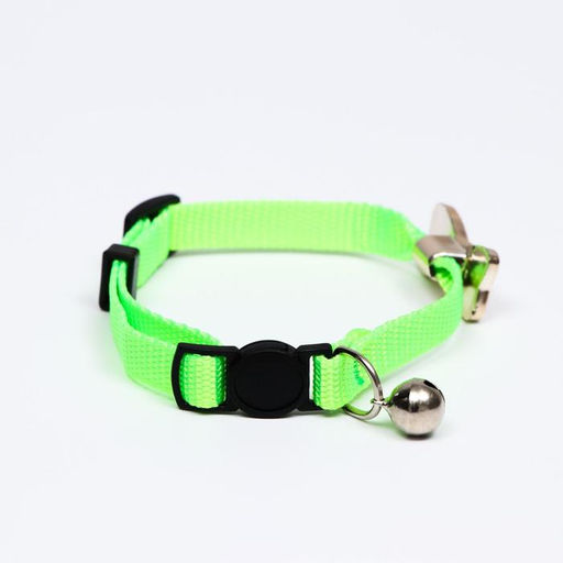 Ошейник кошачий Бантик со стразами, 30 х 1 см, салатовый - Пижон фото 2