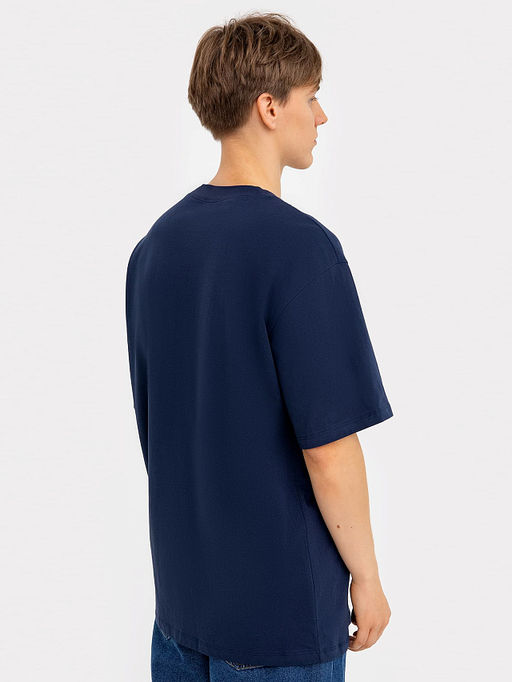 Футболка мужская синяя новогодняя с принтом - Mark formelle фото 2