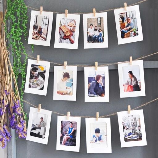 Цена за 6 шт. Набор для оформления "Натуральные прищепки" (10 прищепок 4,5 см, веревка 2м)