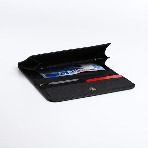 Кошелёк женский на магните, 20×3×9 см, чёрный