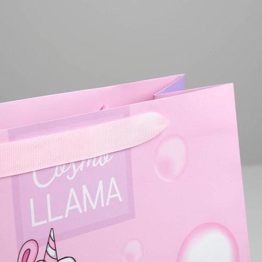 Пакет ламинированный квадратный Cosmo Llama, 30 30 12 см - Дарите счастье фото 4