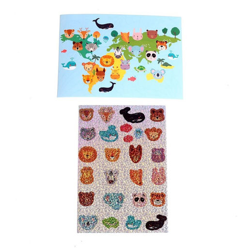 Аппликация стикерами «Карта мира», набор для творчества, стикерная мозаика