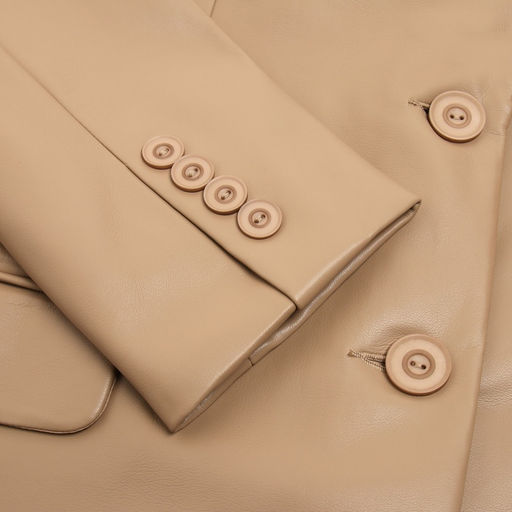 Пиджак женский из экокожи MINAKU: Eco leather, бежевый, размер 46-48