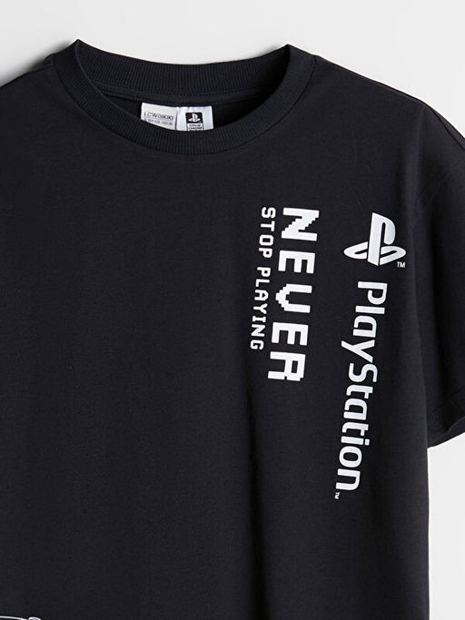 Bisiklet Yaka PlayStation Bask?l? Erkek ?ocuk Ti??rt