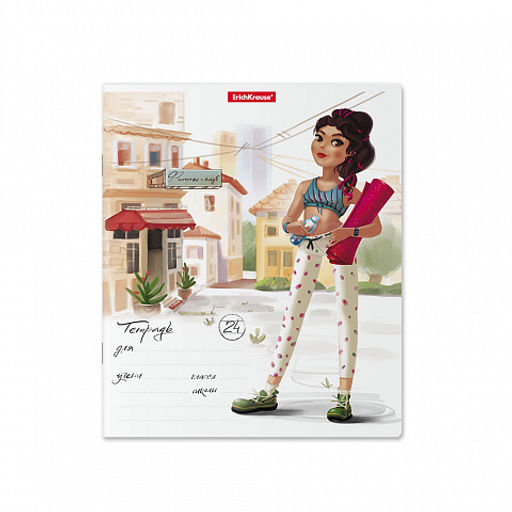 Цена за 10 шт. Тетрадь школьная ученическая ErichKrause Девочки-красавицы, 24 листа, линейка (в плёнке по 10 шт.)_MIX-PACK  фото 4