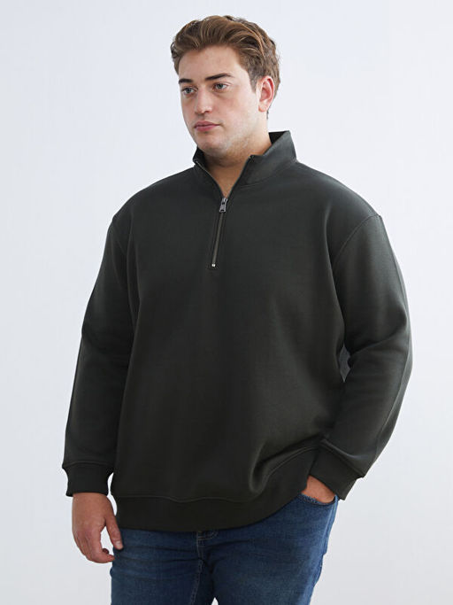 Dik Yaka Erkek Sweatshirt