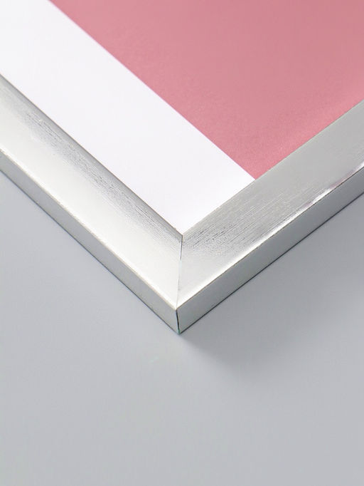 Фоторамка для фото 21×29.7 см (А4) Oframe, пластик, серебро, (пластиковый экран)