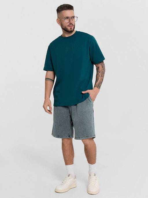 Шорты мужские серые с обработкой эйсид - Mark formelle фото 5