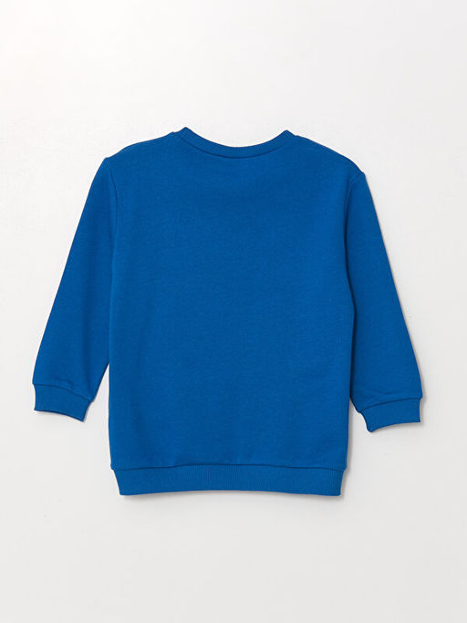 Bisiklet Yaka Uzun Kollu Bask?l? Erkek ?ocuk Sweatshirt