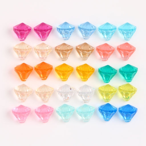 Кристаллы пластиковые декоративные, набор 120 г, размер 1 шт. — 1×1.2 см, МИКС