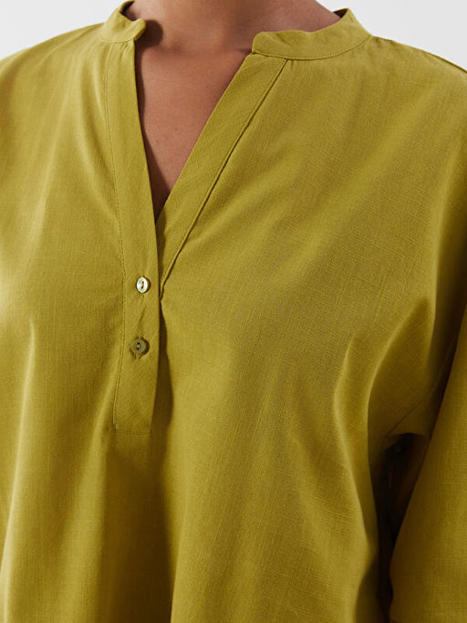 Ka??k Yaka Oversize Kad?n Bluz