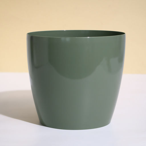 Кашпо для цветов, d=21 см, 5.2 л, пластик, зелёное, шалфей