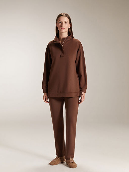 Dik Yaka Kad?n Sweatshirt Tunik