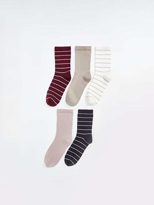 ?izgili Kad?n Soket ?orap 5li