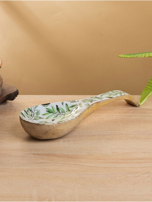Подставка под ложку «Оливковая ветвь», 25.5×9×3.8 см, дерево манго