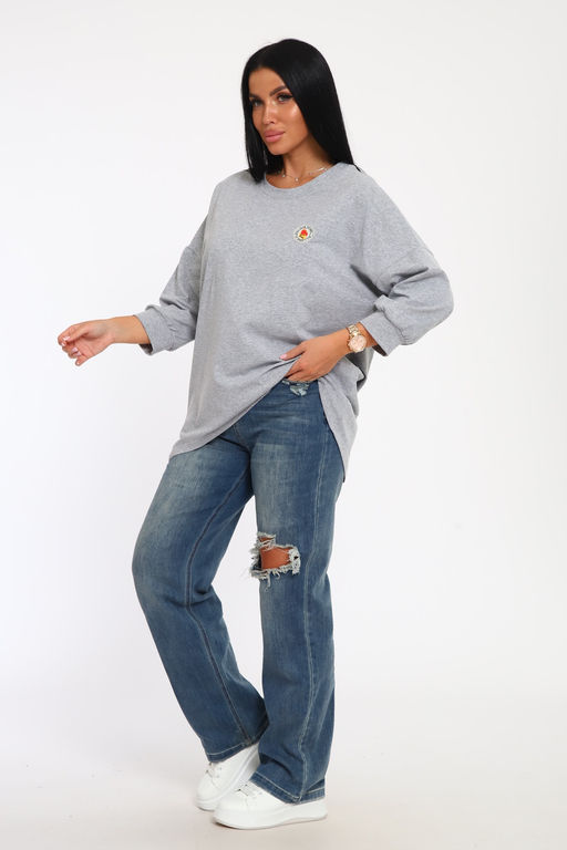 24414 Джемпер удлиненный с лейблом