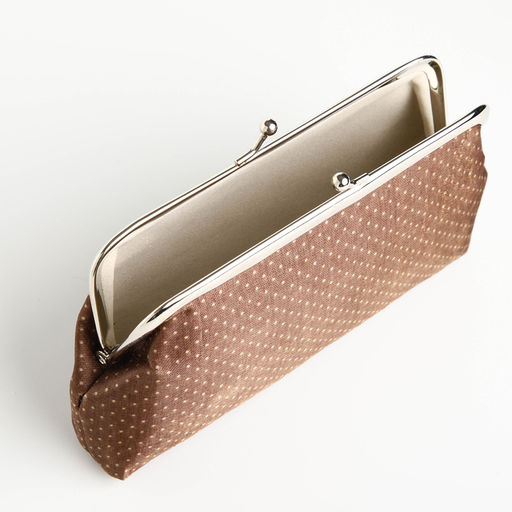 Косметичка женская на фермуаре, маленькая, с принтом Точки, коричневая - Simaland фото 3