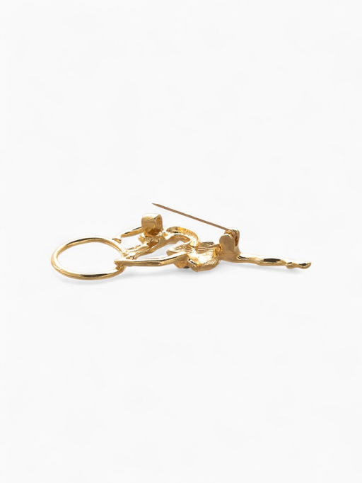 Цена за 2 шт. Брошь Гимнастка с хулахупом, цвет белый в золоте