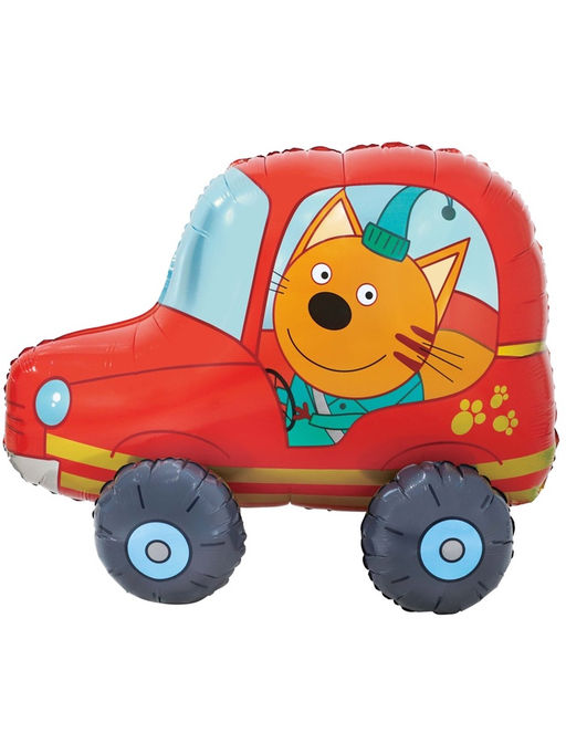 Воздушный шар фольгированный 3D 29" «Три Кота. Компот в машине»