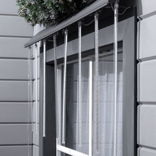 Гирлянда «Сосульки» 2.5×0.5 м, IP65, прозрачная нить, 288 LED, свечение тёплое белое с эффектом стекания, 12 В