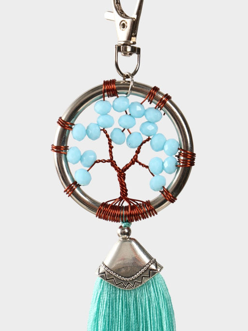 Брелок ловец снов «Древо жизни», 19 см, бирюзовый