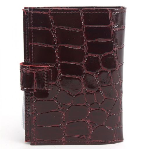 Обложка для авто+паспорт-Croco-ВП-1022 с хляст, двойн стенка, натуральная кожа бордо скат (67) 226026  фото 2