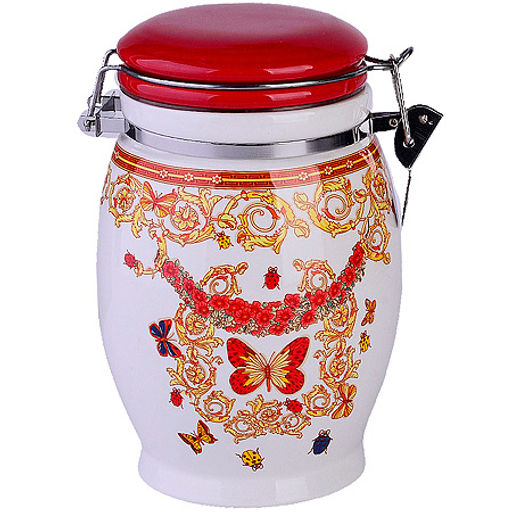 30774 Банка для сыпучих продуктов 930мл Романтика доломит LR (х24)