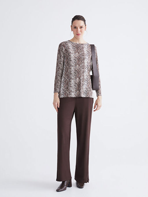 Bisiklet Yaka Desenli Bluz