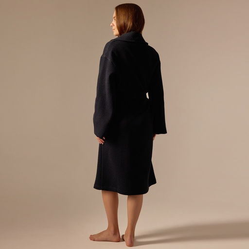 Халат вафельный женский SL HOME: Basic «Дарк Маре», размер S, хлопок 100%, чёрный