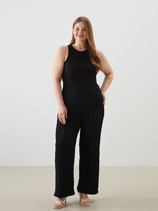 Beli Lastikli Dokulu Geni? Pa?a Kad?n Pantolon