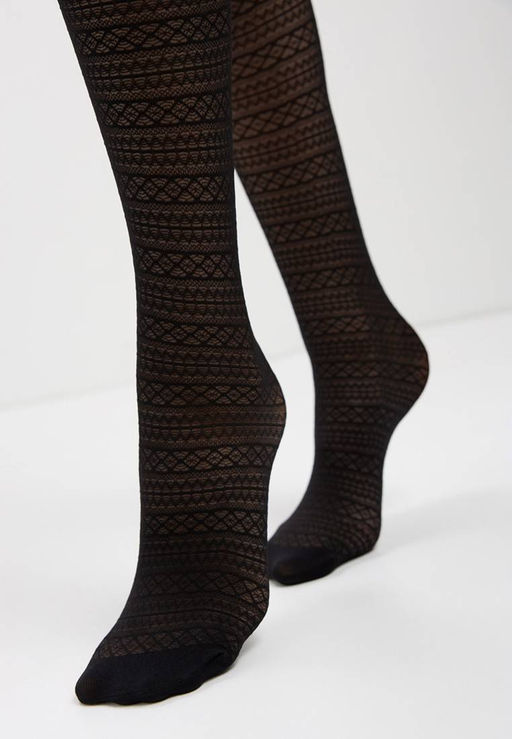 Колготки фантазийные CONTE DELICATE Колготки с ажурным рисунком nero  фото 2