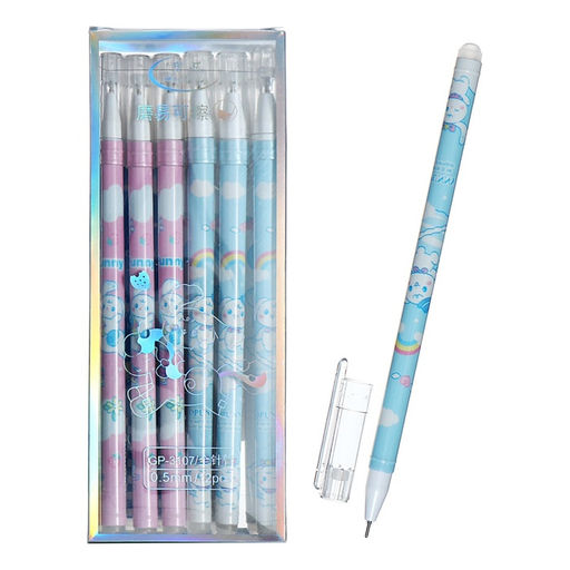 Цена за 12 шт. Ручка гелевая СТИРАЕМЫЕ ЧЕРНИЛА, 0.5 мм, корпус «Зайчик», стержень синий, МИКС