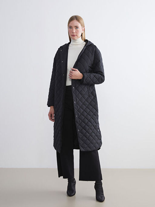 Kap??onlu Kapitone Oversize Kad?n ?i?me Mont