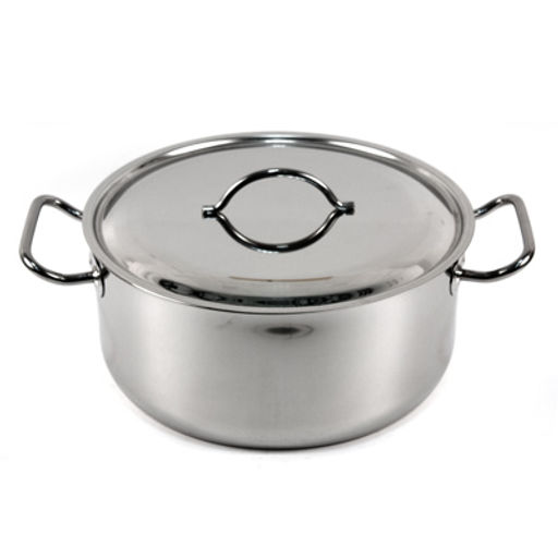 Кастрюля из нержавеющей стали 10л, д32см, h14см, цельнотянутая конструкция корпуса (Россия)