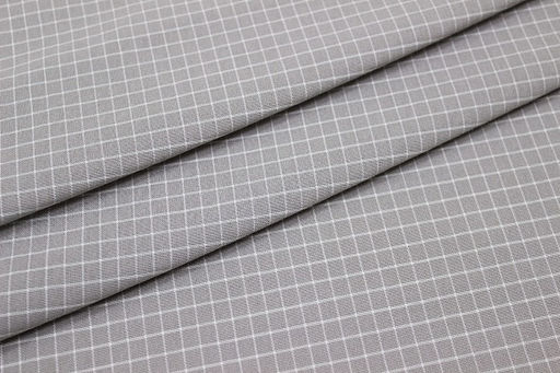 Пестрядь Средняя клетка на серо-кофейном, ш.1.4м, хлопок-95%, п/э-5%, 140гр/м.кв - Купава фото 3