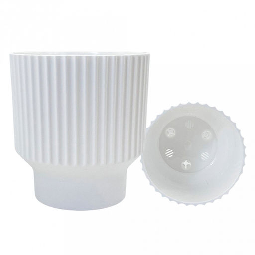 Горшок для цветов пластмассовый "Аркада" 2,85л, д17см, h15,5см, со вставкой, белый (Россия)