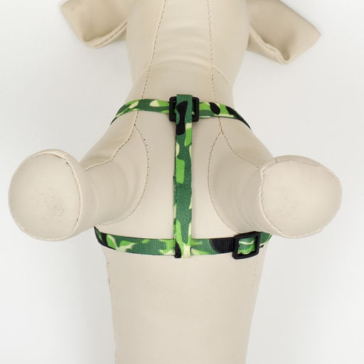 Комплект Камуфляж, капрон, поводок 120 х 1 см, ОШ 16,5-27 см, ОГ 21-35 см, зелёный - Пижон фото 6