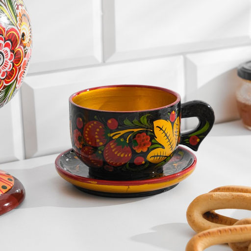 Чайная пара, дерево хохлома