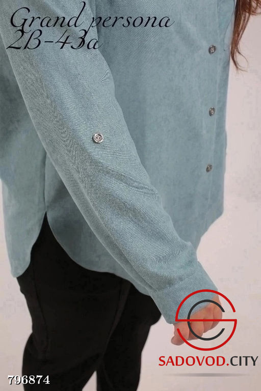 Стильная рубашка выполнена из микровельвета - Bruno фото 4