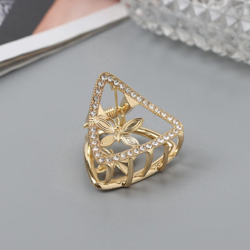 Крабик для волос «Флоранс», уголок, 3.5 см, золото