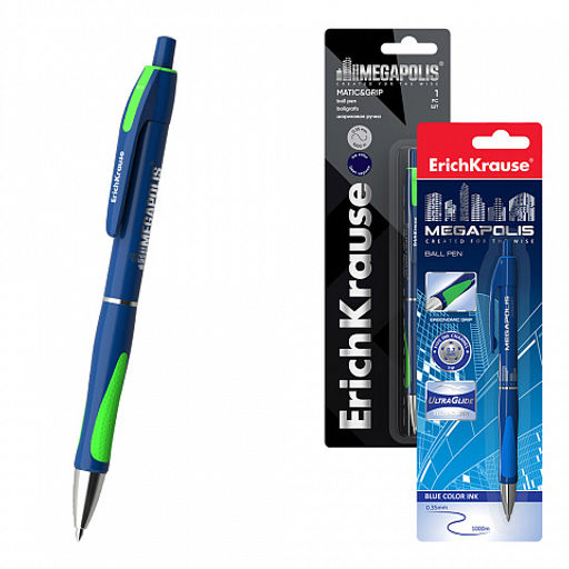 Цена за 12 шт. Ручка шариковая автоматическая ErichKrause MEGAPOLIS® Matic&Grip 0.7, Super Glide Tech, цвет чернил черный (в коробке по 12 шт.)  фото 13
