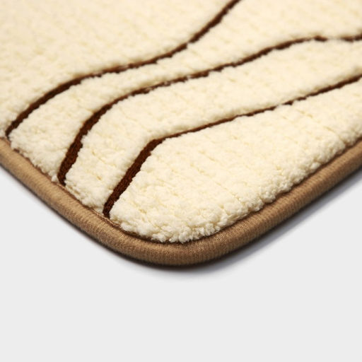 Коврики для ванной и туалета Доляна Lightning, 2 шт: 40?50 см, 50?80 см, цвет бежевый  фото 4